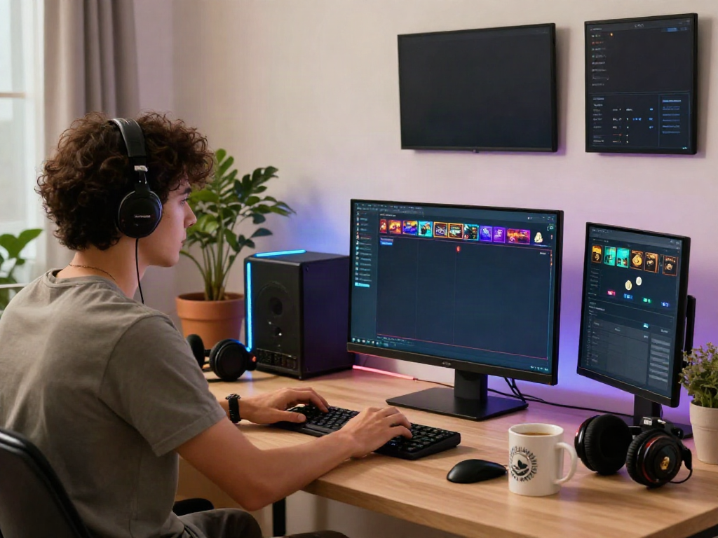 Engaging scene of a young adult gaming at a crypto casino, showcasing fast withdrawals in Canada.