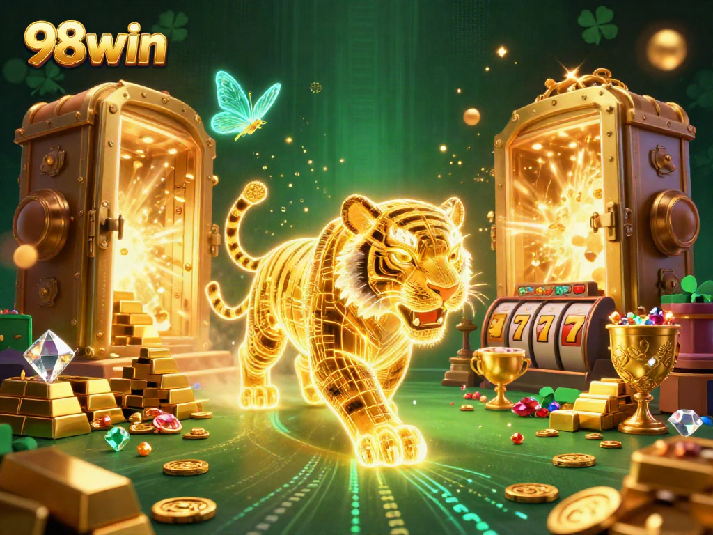 Win big with 98win while exploring a vibrant 3D casino filled with treasures and excitement.
