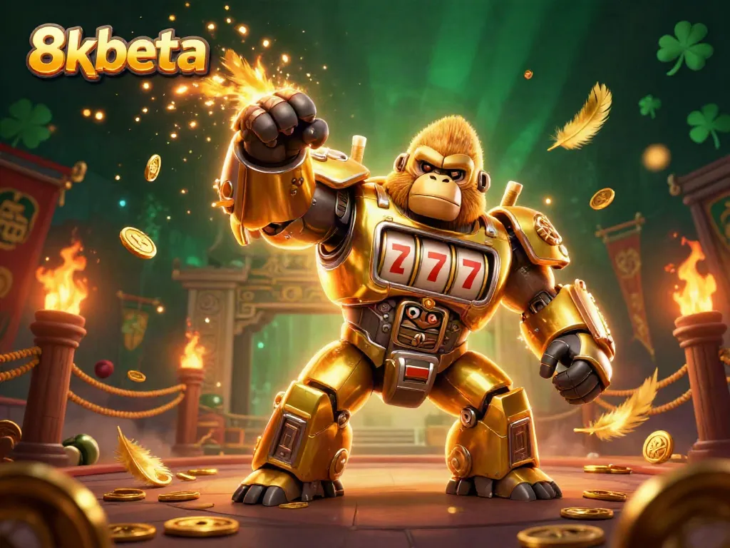 Experience thrilling casino action with the 8xbeta mech in a vibrant 3D illustration