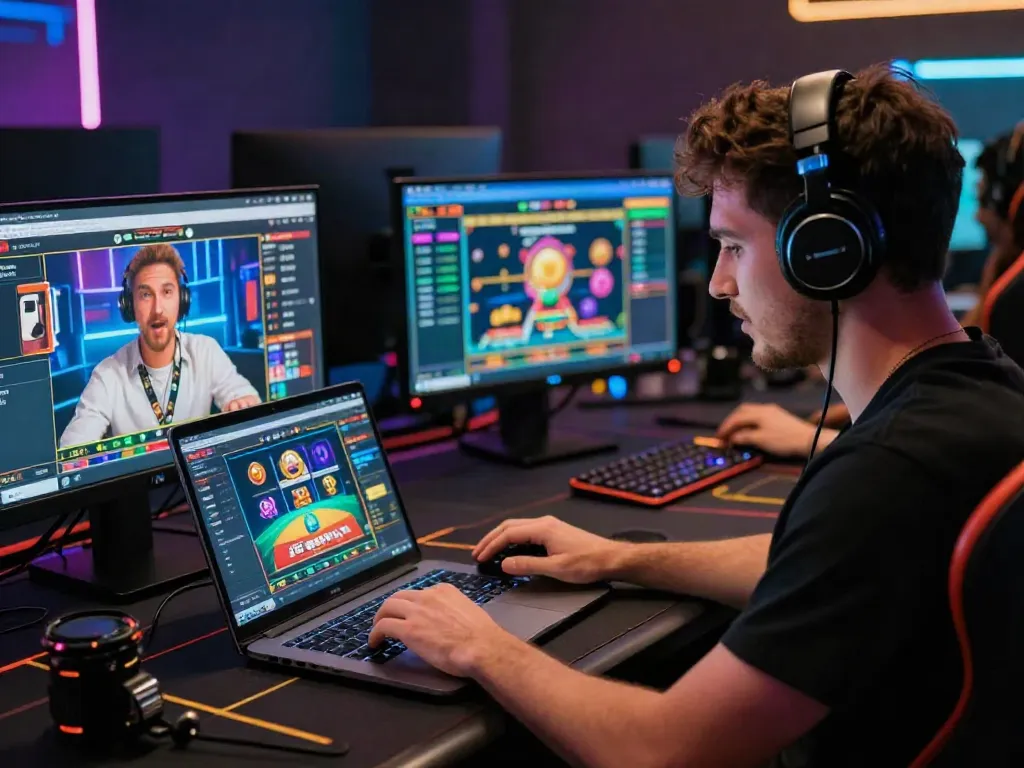 Online gaming experience at https://du88az.net/ with player engaged in live betting and colorful game graphics.