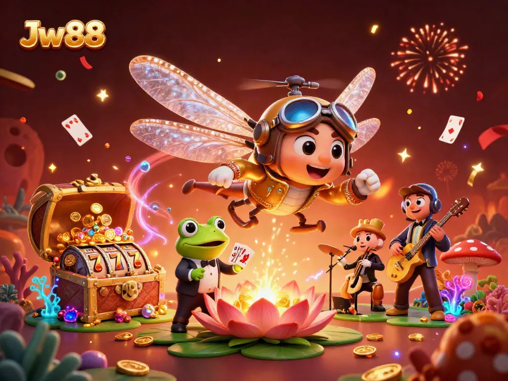 Experience thrilling Jw 88 gameplay with a vibrant casino scene featuring dynamic characters and elements.